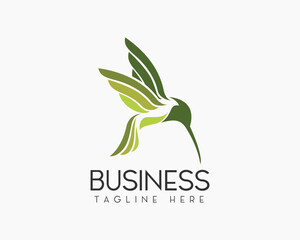 simple abstract flying hummingbird logo icon symbol design template illustration inspiration
