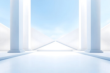 Beautiful airy widescreen minimalistic white space as background or banner