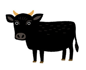 黒毛和牛の手描きイラスト