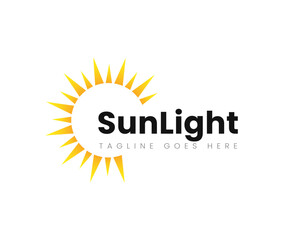 Sun logo design template. Sun illustration logo vector icon template