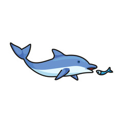 Blue dolphin vector icon.Color vector icon isolated on white background blue dolphin .