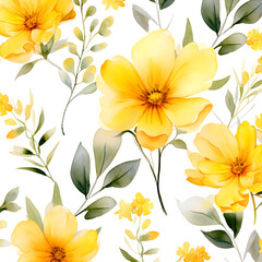 Fototapeta na wymiar seamless background with yellow flowers