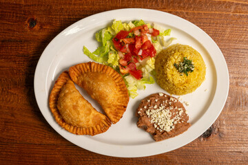 Empanadas with rice and beans