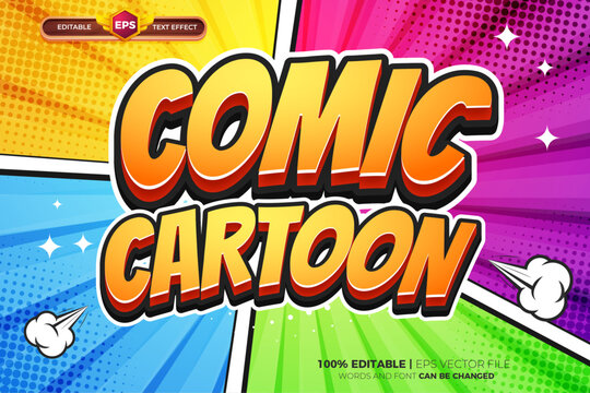 Super Comic Cartoon editable text effect logo template