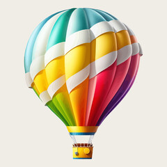 Multicolored hot air balloon on a white background. Balloon