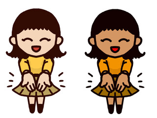 手のひらを見せる女の子