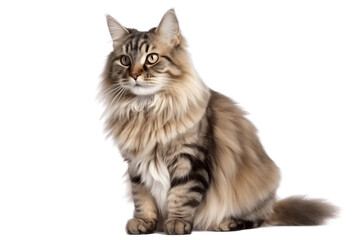 An Adult Cat Isolated on a Transparent Background. Generative AI
