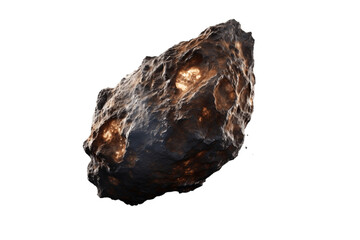 An Isolated Asteroid on a Transparent Background. Generative AI © Haider