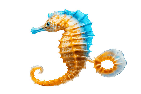 Isolated Seahorse: Ocean Marine Animal on Transparent Background. Generative AI