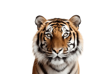 Fototapeta na wymiar Isolated Tiger Face Shot on a Transparent Background. Generative AI