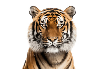 Fototapeta na wymiar Isolated Tiger Face Shot on a Transparent Background. Generative AI