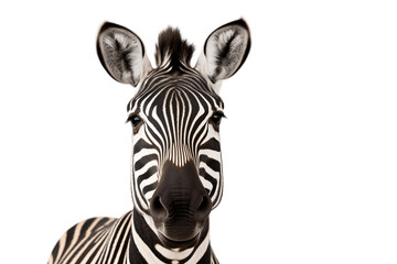 Fototapeta na wymiar Isolated Zebra Face Shot on Transparent Background. Generative AI