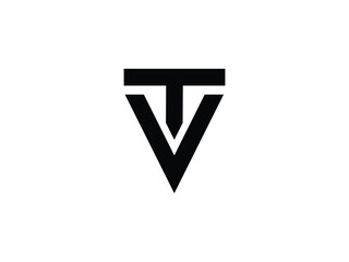 monogram letter VT or TV logo design