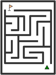 Simple maze template for children practice with low complexity. Can be used for printing book for excersise.