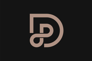 letter D infinity logo design vector