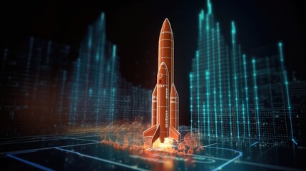 Launching Space Rocket From forex chart rocket launch Created With Generative AI Technology	
