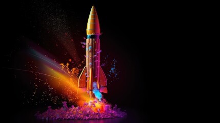 Launching Space Rocket From forex chart rocket launch Created With Generative AI Technology	
