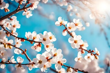 cherry blossom in spring with view of blue sky GENERATIVE AI