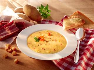 Kartoffelsuppe mit Speck