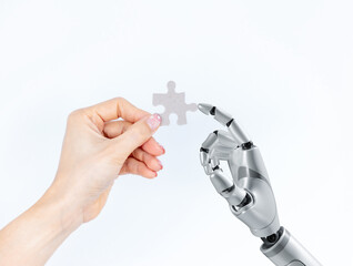 Human touching and communication with robot.Big data Global network connection.Business network,AI, Machine learning,Internet and digital technology,artificial intelligence of futuristic. people,world