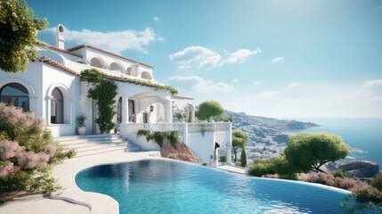 Fototapeta premium modern home and swimming pool