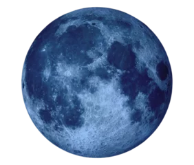 Papier Peint photo Nasa Full Blue Moon "Elements of this image furnished by NASA ", png isolated background, transparent backdrop