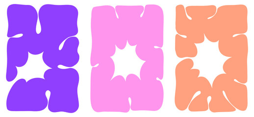 Brutalist abstract geometric shapes and grids. Brutal contemporary figure star oval spiral flower and other primitive elements. Swiss design aesthetic. Bauhaus memphis design