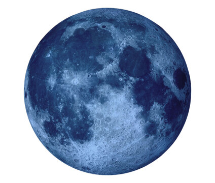 Full Blue Moon "Elements of this image furnished by NASA ", png isolated background, transparent backdrop