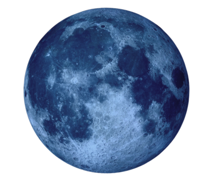 Full Blue Moon "Elements of this image furnished by NASA ", png isolated background, transparent backdrop