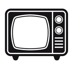 Retro TV. Cartoon flat icon isolated on white background.