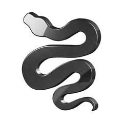 This is a beautifully designed 3D snake icon with a beautiful metallic texture.