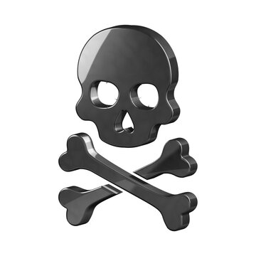 This is a beautifully designed 3D skeleton icon with a beautiful metallic texture.