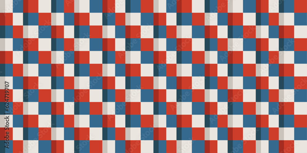 Poster simple red blue tile. vector tiles made of squares that follow each other diagonally. for wallpapers