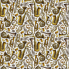 Classic music funny seamless pattern