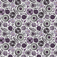 Fototapeta premium Disco Music cartoon seamless pattern