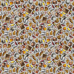 Fototapeta premium Back to School сartoon seamless pattern