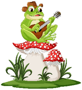 Green Frog Playing Guitar
