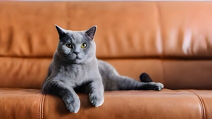cat on sofa