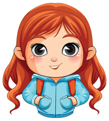 Cute girl cartoon character