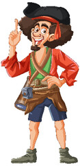 Pirate cartoon character isolated