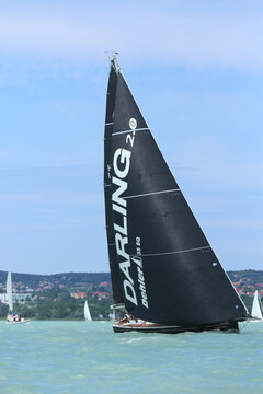 Sailing boat compete on 55th Kekszalag long distence race at the Lake Balaton Hungary
