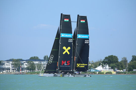 Sailing boat compete on 55th Kekszalag long distence race at the Lake Balaton Hungary