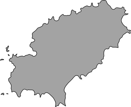 doodle freehand drawing of ibiza island map.