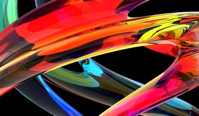 Colorful Glass 3D Object, abstract wallpaper background