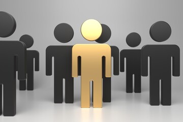 Leader of group. Leadership and teamwork concept