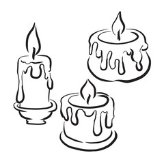 Hand drawn candle vector