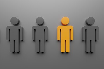 Different person figure in team group