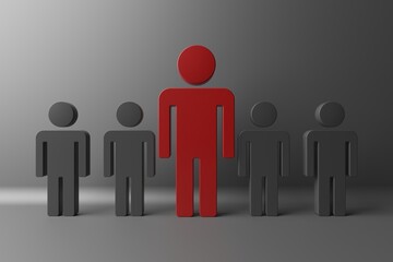 Boss leader with team crowd