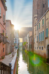 Fototapeta premium Sunrise view of beautiful Venice. Architecture and landmarks of Venice. Venice panorama, Italy
