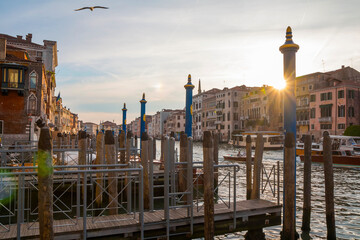 Fototapeta na wymiar Sunrise view of beautiful Venice. Architecture and landmarks of Venice. Venice panorama, Italy